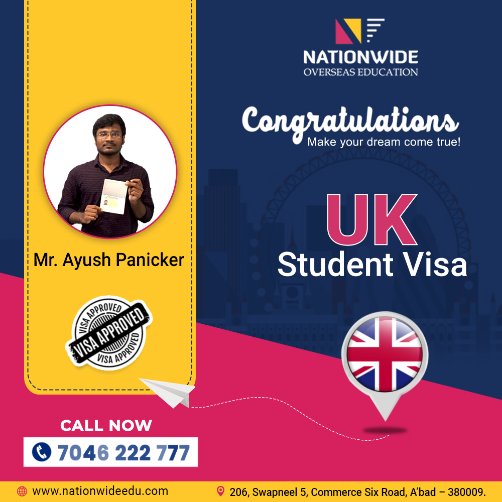 Congratulations to Ayush Panicker for getting UK Student Visa